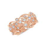 1.26ct 14k Rose Gold Diamond Lady's Leaf Ring