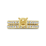 1.56ct 14k Yellow Gold Diamond Semi-mount Ring for 1.00ct Center 2-pc