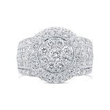 2.80ct 14k White Gold Diamond Cluster Lady's Ring