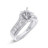 1.12ct 14k White Gold Diamond Semi-mount Ring Size 5.5