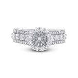 1.12ct 14k White Gold Diamond Semi-mount Ring Size 5.5