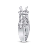 1.12ct 14k White Gold Diamond Semi-mount Ring Size 5.5