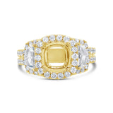 2.05ct 18k Yellow Gold Diamond Semi-mount Ring for 8.5x8.5mm Center