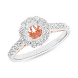 0.58ct 18k Two-tone Rose Gold Diamond Semi-mount Ring for 0.75ct Center Size 3.5