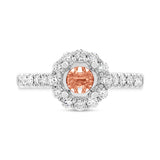 0.58ct 18k Two-tone Rose Gold Diamond Semi-mount Ring for 0.75ct Center Size 3.5