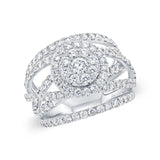 2.20ct 14k White Gold Diamond Cluster Lady's Ring