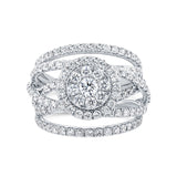 2.20ct 14k White Gold Diamond Cluster Lady's Ring
