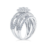 2.20ct 14k White Gold Diamond Cluster Lady's Ring