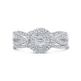 0.35ct 14k White Gold Diamond Semi-mount Ring for 0.20ct Center 3-pc
