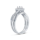 0.35ct 14k White Gold Diamond Semi-mount Ring for 0.20ct Center 3-pc