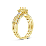 0.35ct 14k Yellow Gold Diamond Semi-mount Ring for 0.20ct Center 3-pc