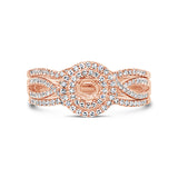 0.35ct 14k Rose Gold Diamond Semi-mount Ring for 0.20ct Center 3-pc