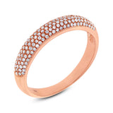 0.35ct 14k Rose Gold Diamond Lady's Pave Band Size 5.5