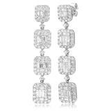 5.08ct 14k White Gold Diamond Baguette Earring