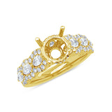 0.89ct 18k Yellow Gold Diamond Semi-mount Ring for 2.00ct Center
