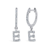 0.16ct 14k White Gold Diamond Earring Initial E