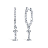 0.11ct 14k White Gold Diamond Earring Initial I