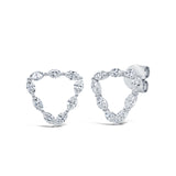 0.85ct 14k White Gold Diamond Triangle Stud Earring