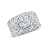 3.79ct 14k White Gold Diamond Cluster Engagement Lady's Ring