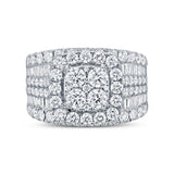 3.79ct 14k White Gold Diamond Cluster Engagement Lady's Ring