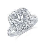 0.77ct 18k White Gold Diamond Semi-mount Ring Size 5.5