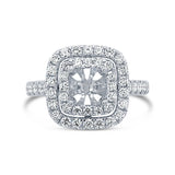 0.77ct 18k White Gold Diamond Semi-mount Ring Size 5.5