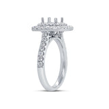 0.77ct 18k White Gold Diamond Semi-mount Ring Size 5.5
