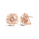 0.12ct 18k Rose Gold Diamond Flower Earring