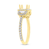 1.00ct 18k Yellow Gold Diamond Semi-mount Ring for 6x6mm Center