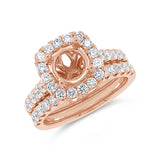 1.25ct 14k Rose Gold Diamond Semi-mount Ring 2-pc