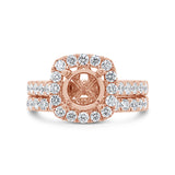 1.25ct 14k Rose Gold Diamond Semi-mount Ring 2-pc