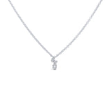 0.03ct 14k White Gold Diamond Letter "J" Necklace