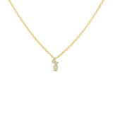 0.03ct 14k Yellow Gold Diamond Letter "J" Necklace