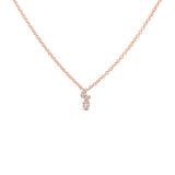 0.03ct 14k Rose Gold Diamond Letter "J" Necklace