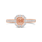 0.48ct 18k Rose Gold Diamond Semi-mount Ring for 0.75ct Center
