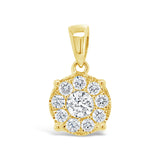 0.50ct 14k Yellow Gold Diamond Cluster Pendant