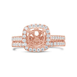 0.68ct 14k Rose Gold Diamond Semi-mount Ring 2-pc