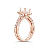 0.68ct 14k Rose Gold Diamond Semi-mount Ring 2-pc