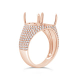 0.45ct 18k Rose Gold Diamond Semi-mount Ring