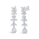 1.41ct 14k White Gold Diamond Flower Earring