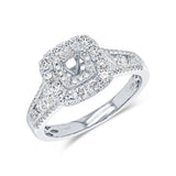 1.00ct 14k White Gold Diamond Semi-mount Ring for 0.40ct Center