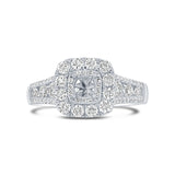 1.00ct 14k White Gold Diamond Semi-mount Ring for 0.40ct Center