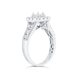 1.00ct 14k White Gold Diamond Semi-mount Ring for 0.40ct Center