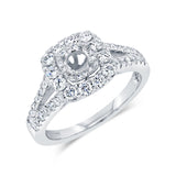 0.80ct 14k White Gold Diamond Semi-mount for 0.40ct Center