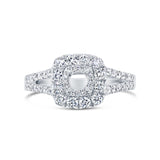 0.80ct 14k White Gold Diamond Semi-mount for 0.40ct Center