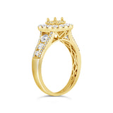 1.00ct 14k Yellow Gold Diamond Semi-mount Ring for 0.40ct Center