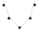 0.40ct Diamond & 6.94ct Blue Topaz 14k Rose Gold Necklace