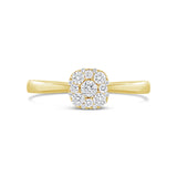 0.29ct 14k Yellow Gold Diamond Cluster Engagment Ring
