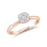 0.29ct 14k Rose Gold Diamond Cluster Engagment Ring