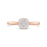 0.29ct 14k Rose Gold Diamond Cluster Engagment Ring